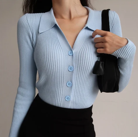 Top en tricot élégant à manches longues Maisie